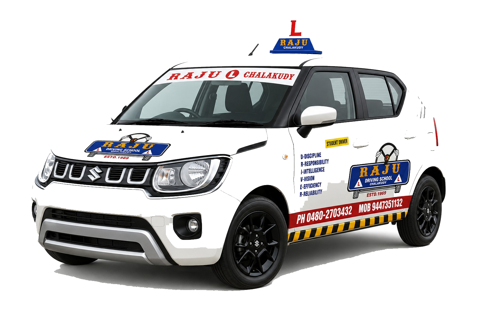 White Ignis — Raju Driving School